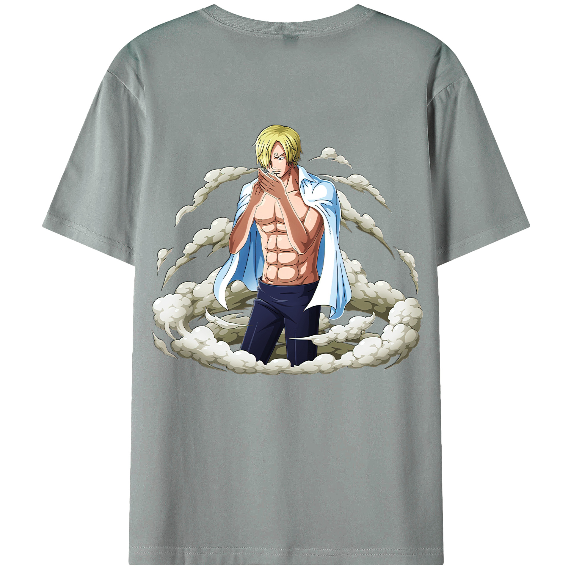 （画像用） ワンピース サンジ ONE PIECE Sanji 綿100％ メンズ半袖Tシャツ（バックプリント） 通気性